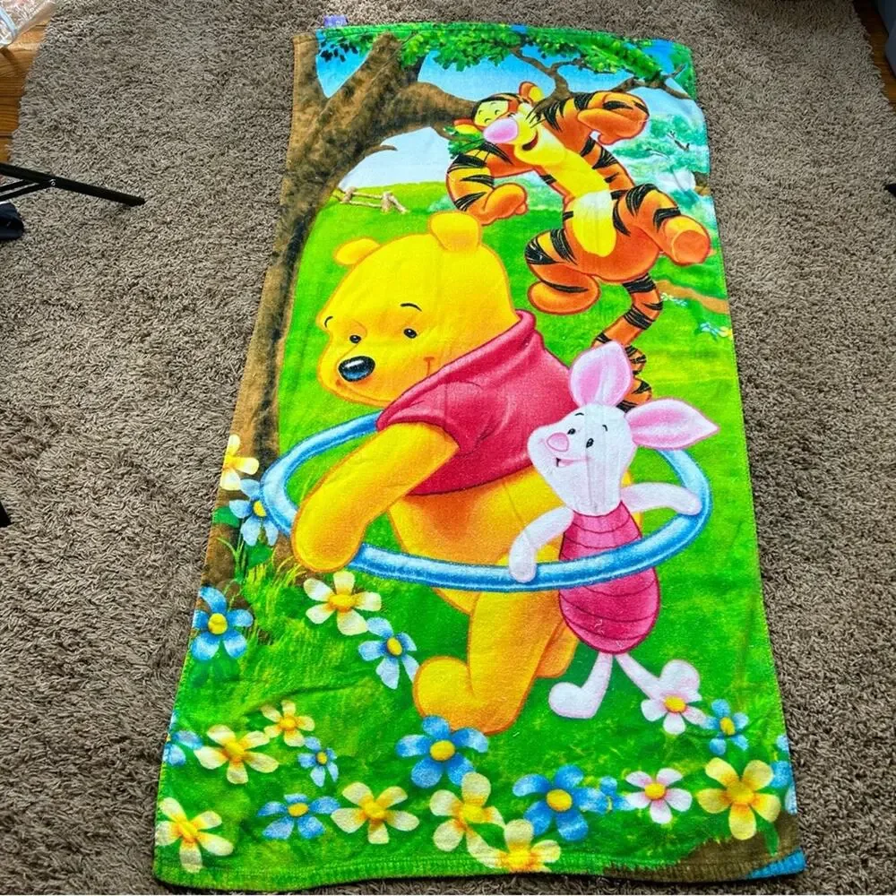 Vintage Y2K Disney Winnie the Pooh Tigger Piglet Beach Towel